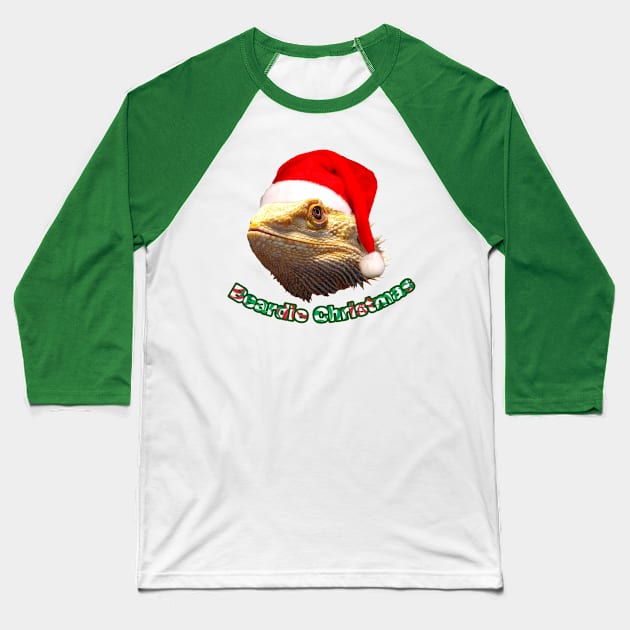 Beardie Christmas Baseball T-Shirt by Bolt•Slinger•22